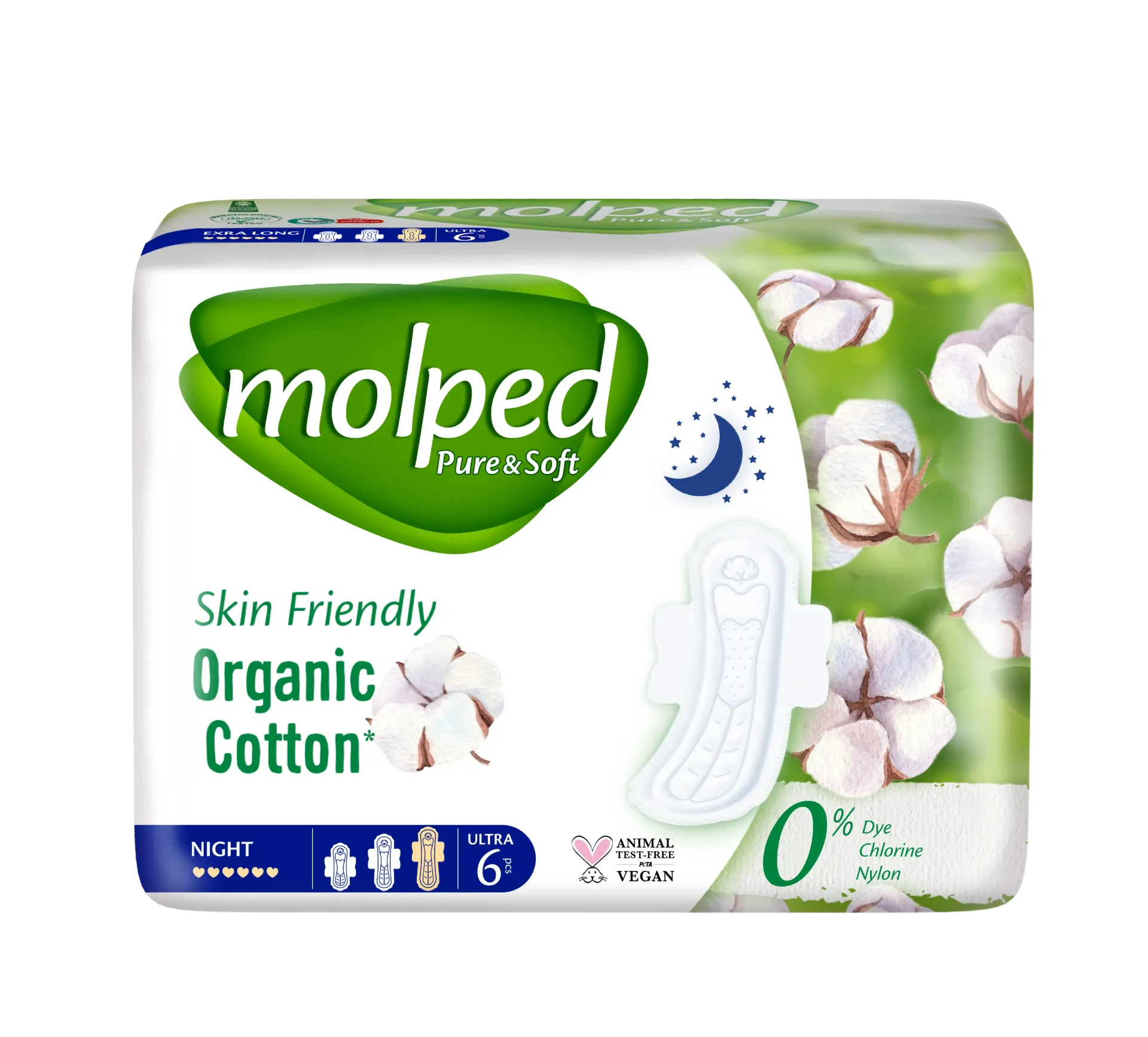 [50005182] Molped Pure&Soft Binden Nacht 6 Stk