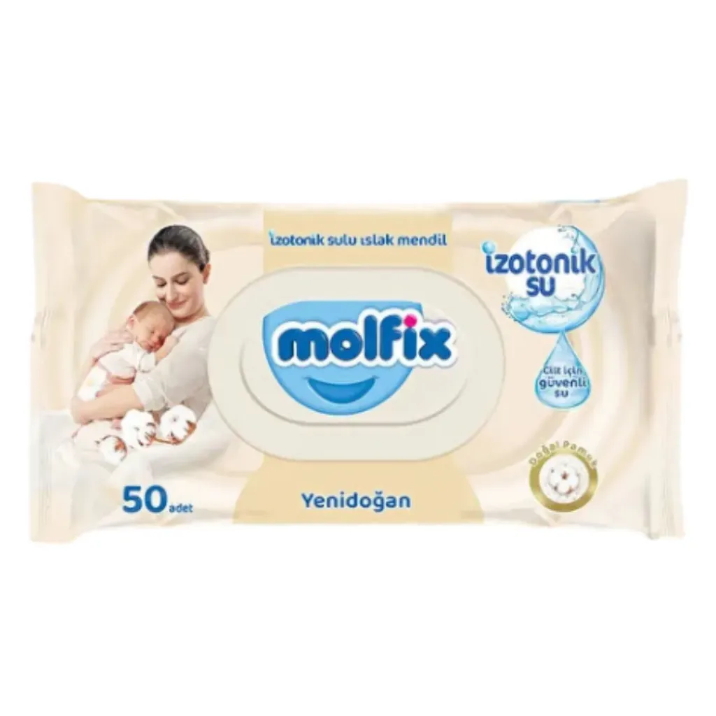 Molfix Baby Feuchttücher Neugeborene mit isotonischem Wasser 50X12