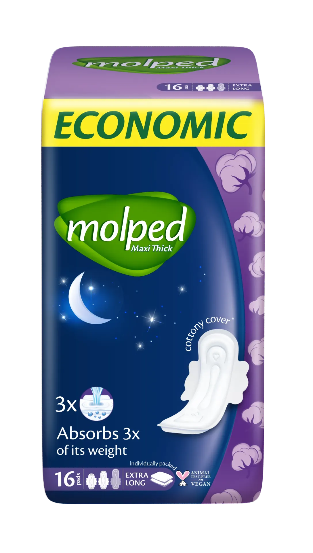 Molped Maxi Thick Damenbinden Extra Long 16St